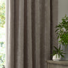 Plain Grey Curtains - Heavy Chenille Velvet Pencil Pleat Curtains Greige Yard