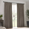 Plain Grey Curtains - Heavy Chenille Velvet Pencil Pleat Curtains Greige Yard