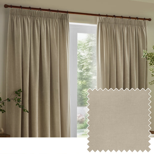  Curtains  - Heavy Chenille  Pencil Pleat Curtains Linen Yard
