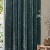 Plain Blue Curtains - Heavy Chenille Velvet Pencil Pleat Curtains Marine Yard