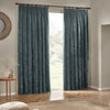 Plain Blue Curtains - Heavy Chenille Velvet Pencil Pleat Curtains Marine Yard