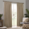 Plain Beige Curtains - Heavy Chenille Velvet Pencil Pleat Curtains Natural Yard