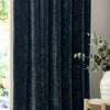 Plain Blue Curtains - Heavy Chenille Velvet Pencil Pleat Curtains Navy Yard