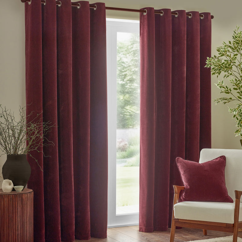 Heavy Chenille Piped Cushion Beetroot