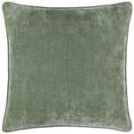 Plain Green Cushions - Heavy Chenille Piped Cushion Cover Eucalyptus Yard