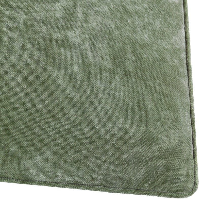 Plain Green Cushions - Heavy Chenille Piped Cushion Cover Eucalyptus Yard