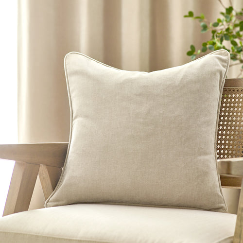 Plain Beige Cushions  - Heavy Chenille Piped Cushion Cover Linen Yard 