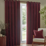  Curtains  - Heavy Chenille  Eyelet Curtains Beetroot Yard