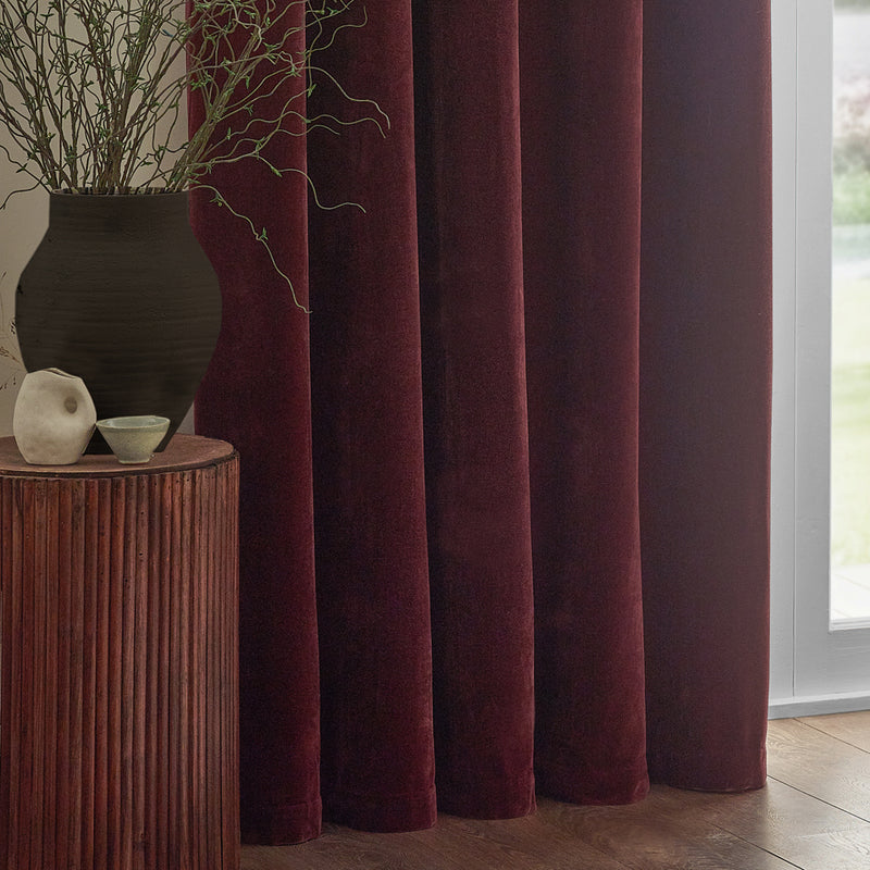  Curtains  - Heavy Chenille  Eyelet Curtains Beetroot Yard