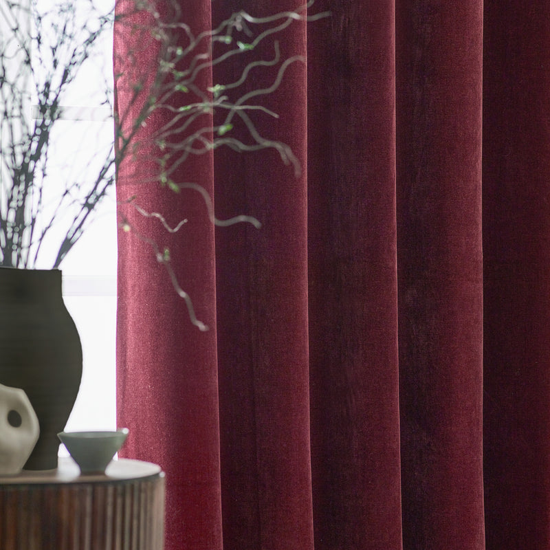  Curtains  - Heavy Chenille  Eyelet Curtains Beetroot Yard