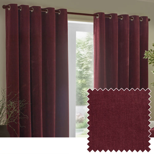  Curtains  - Heavy Chenille  Eyelet Curtains Beetroot Yard