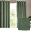 Plain Green Curtains - Heavy Chenille Velvet Eyelet Curtains Eucalyptus Yard