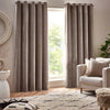 Yard Heavy Chenille Room Darkening Eyelet Curtains in Greige