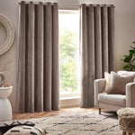 Yard Heavy Chenille Room Darkening Eyelet Curtains in Greige