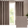 Yard Heavy Chenille Room Darkening Eyelet Curtains in Greige