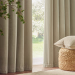  Curtains  - Heavy Chenille  Eyelet Curtains Linen Yard