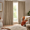 Yard Heavy Chenille Room Darkening Eyelet Curtains in Natural