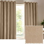 Yard Heavy Chenille Room Darkening Eyelet Curtains in Natural