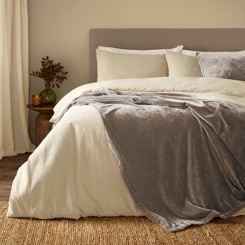 Plain Beige Throws - Heavy Chenille Velvet Throw Greige Yard 