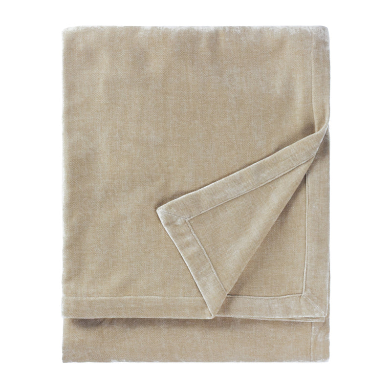 Plain Beige Throws - Heavy Chenille Velvet Throw Linen Yard 