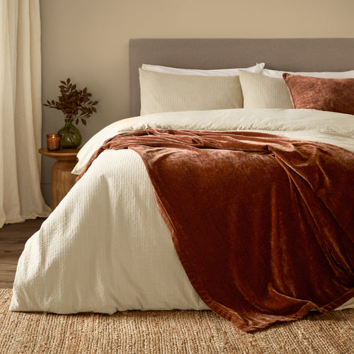 Plain Orange Throws - Heavy Chenille Velvet Throw Nutmeg Yard 