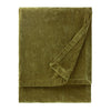 Plain Green Throws - Heavy Chenille Velvet Throw Olive Yard 