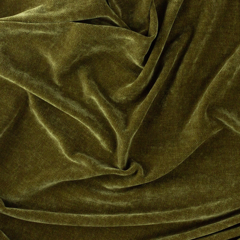 Plain Green Throws - Heavy Chenille Velvet Throw Olive Yard 