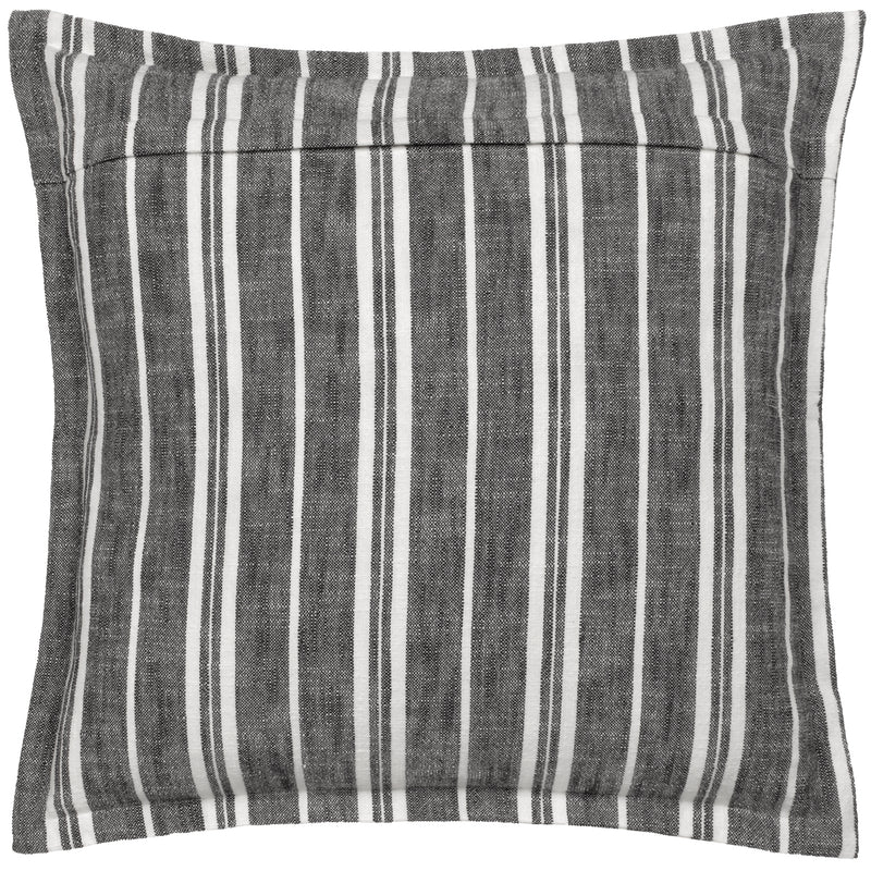 Striped Black Cushions - Hebble Striped Cushion Cover Black Yard