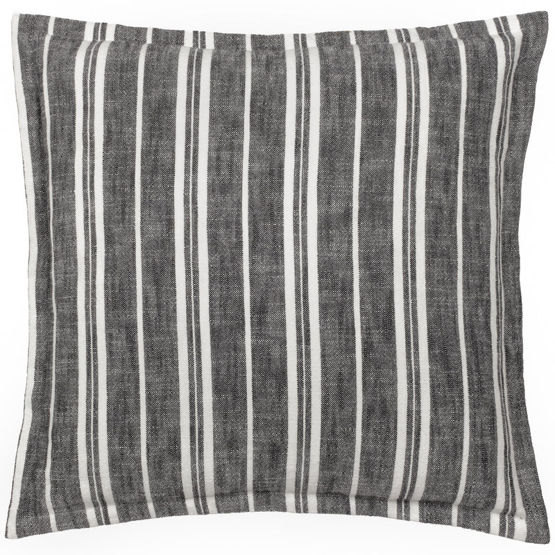 Striped Black Cushions - Hebble Striped Cushion Cover Black Yard