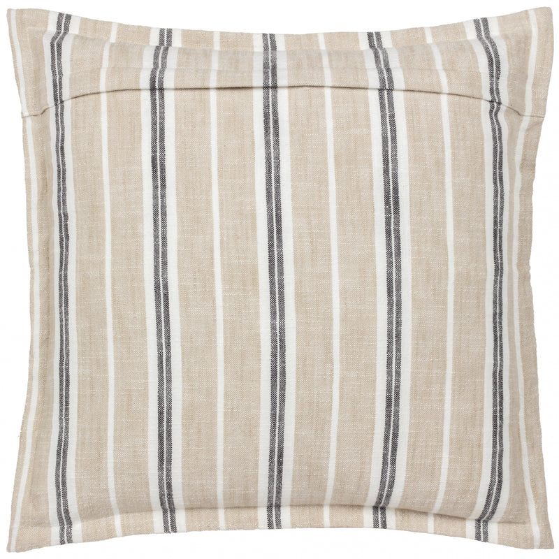 Striped Beige Cushions - Hebble Striped Cushion Cover Natural Black Yard