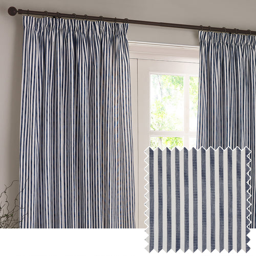  Curtains - Hebden Blackout Pencil Pleat Curtains Navy Yard