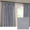 Striped Blue Curtains - Hebden 100% Cotton Blackout Pencil Pleat Curtains Navy Yard