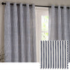 Striped Blue Curtains - Hebden 100% Cotton Blackout Eyelet Curtains Navy Yard
