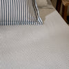 Striped Blue Bedding - Hebden 100% Cotton Narrow Stripe Fitted Bed Sheet Navy Yard