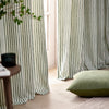 Striped Green Curtains - Hebden Striped Cotton Pencil Pleat Curtains Forest Green Yard