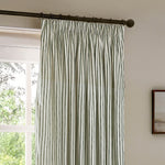 Striped Green Curtains - Hebden Striped Cotton Pencil Pleat Curtains Forest Green Yard