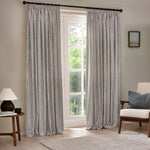 Striped Grey Curtains - Hebden Striped Cotton Pencil Pleat Curtains Grey Yard