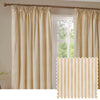  Curtains - Hebden Striped 100% Cotton Lined Pencil Pleat Curtains Honey Yellow Yard