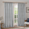  Curtains - Hebden Striped 100% Cotton Lined Pencil Pleat Curtains Mineral Blue Yard