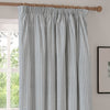  Curtains - Hebden Striped 100% Cotton Lined Pencil Pleat Curtains Mineral Blue Yard