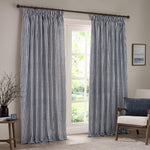 Striped Blue Curtains - Hebden Striped Cotton Pencil Pleat Curtains Navy Yard