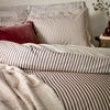  Bedding - Hebden Mélange Stripe 100% Cotton Duvet Cover Set Beetroot Yard