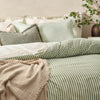 Striped Green Bedding - Hebden Mélange Stripe Duvet Cover Set Forest Yard