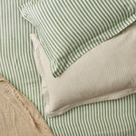 Striped Green Bedding - Hebden Mélange Stripe Duvet Cover Set Forest Yard