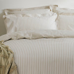 Yard Hebden Mélange Stripe 100% Cotton Duvet Cover Set in Natural