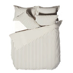 Yard Hebden Mélange Stripe 100% Cotton Duvet Cover Set in Natural