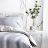 Yard Hebden Mélange Stripe 100% Cotton Duvet Cover Set in Navy/Grey