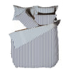 Yard Hebden Mélange Stripe 100% Cotton Duvet Cover Set in Navy/Grey