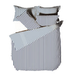 Yard Hebden Mélange Stripe 100% Cotton Duvet Cover Set in Navy/Grey