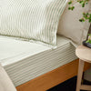 Striped Green Bedding - Hebden Mélange Stripe Pillowcase Pair Eucalyptus Yard